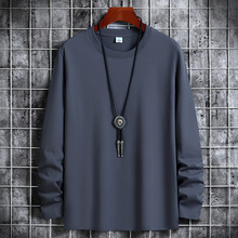 180g纯棉长袖T恤男女同款纯色圆领外贸尾单清仓捡漏内搭秋衣体恤