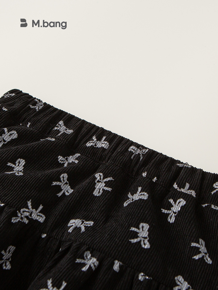 Yoobao ropa infantil 2025 nueva niñas falda corta de flores negras de otoño niñas arco falda de torta falda