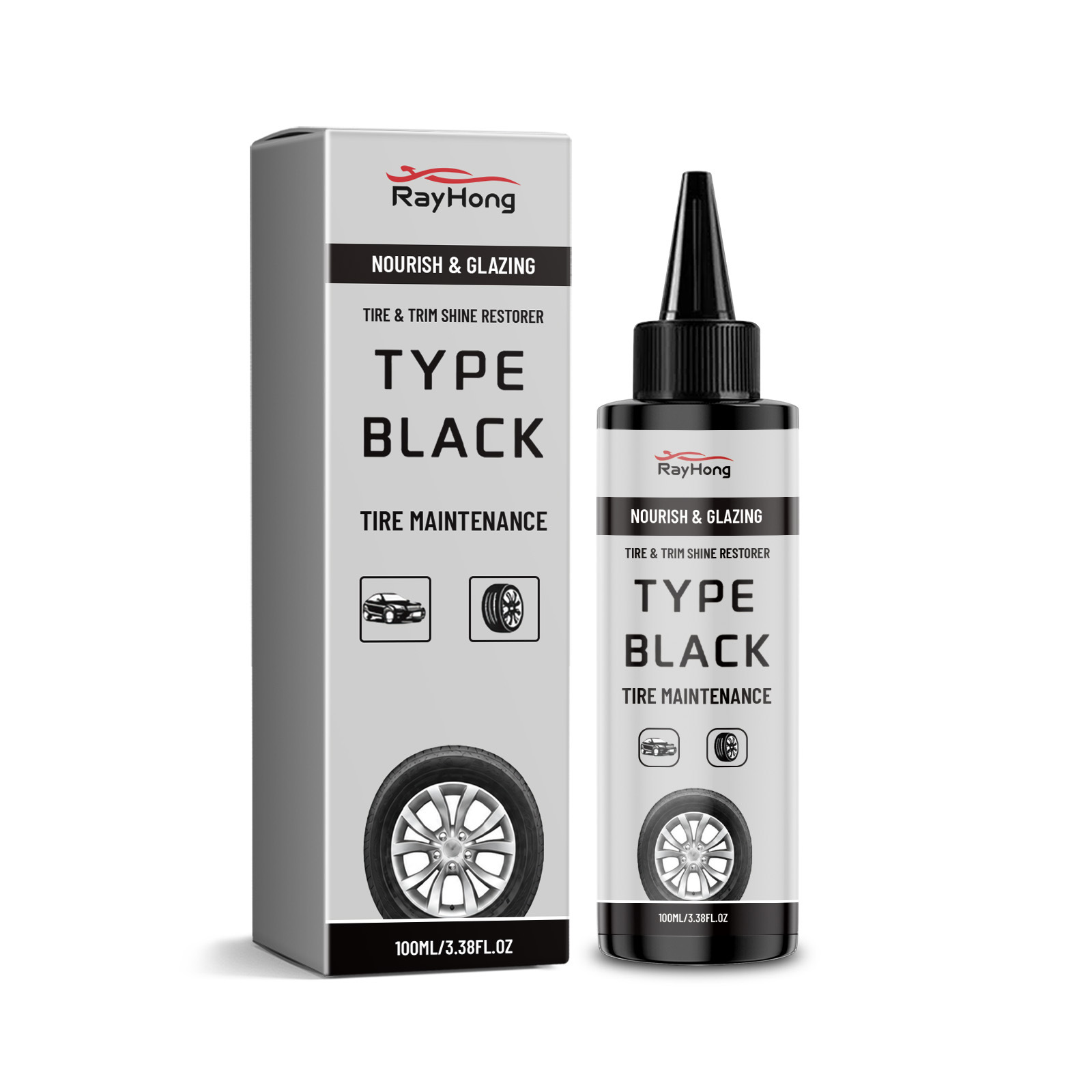 RAYHONG Tyre Gloss Tire Coating Spray Hydrophobic Sealant Wax For Car Wheel Auto Care Re-black Shine Chemistry Filler