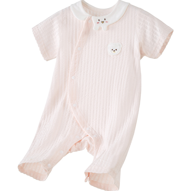 Baby summer overcoat recién nacido delgado pijama de manga corta para niños y niñas, ropa de verano, ropa de luna llena para bebés