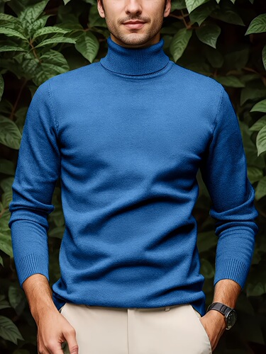 Soft Viscose Turtleneck Sweater Soft Viscose Blend for Men