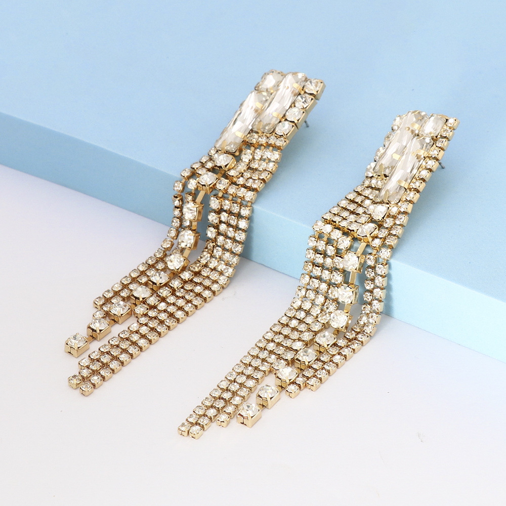 1 Pair Fashion Geometric Alloy Plating Rhinestones Women's Drop Earrings display picture 24