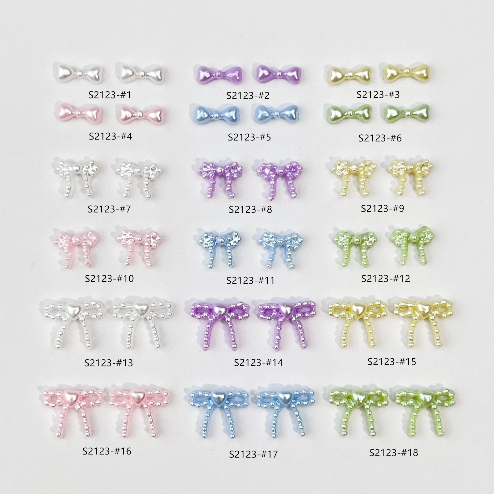 Mini Pearlescent Ribbon Bow Nail Art Jewelry Macaron Imitation Pearl Bow Tie Resin Diamond DIY Nail Accessories