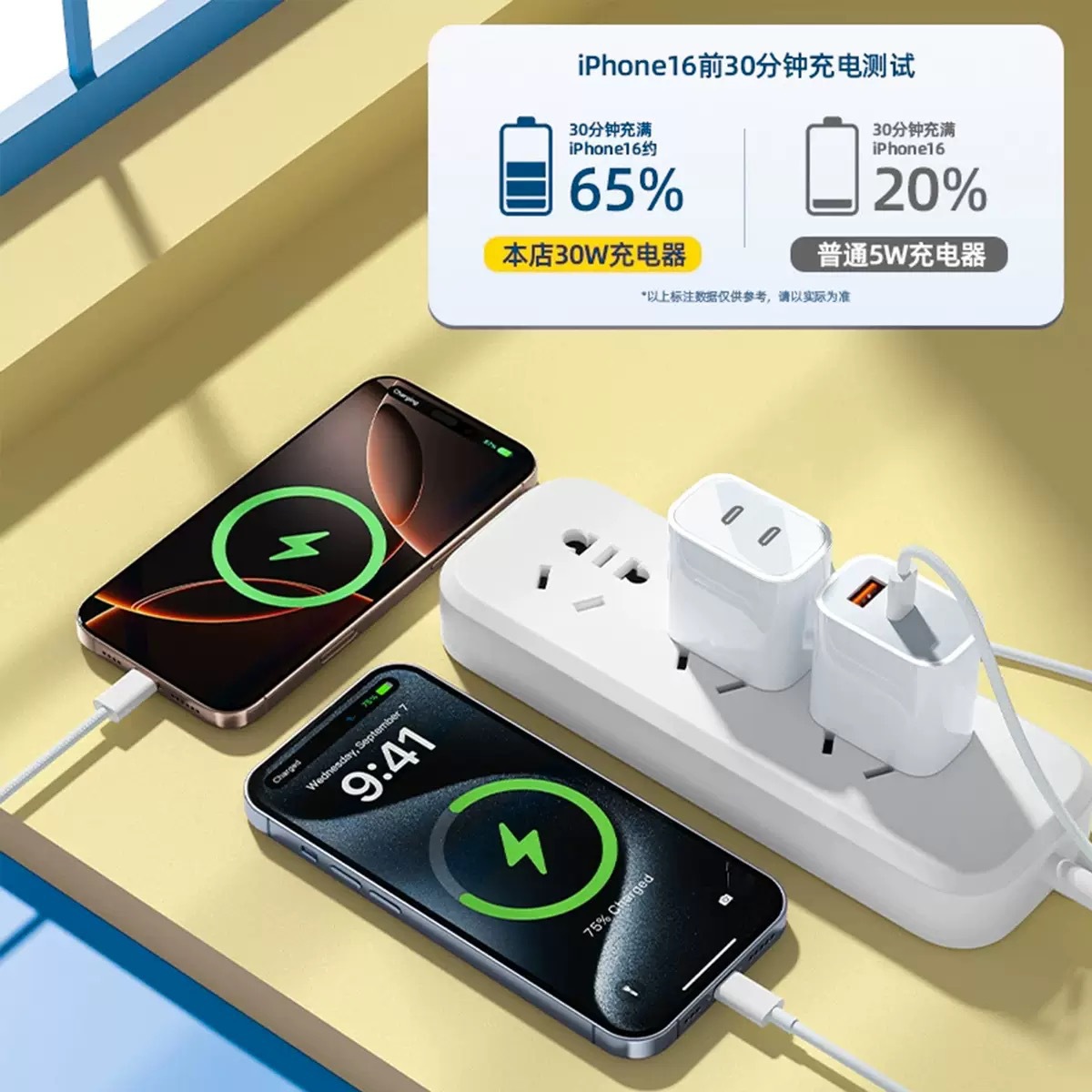 Cargador personalizado 3C A + C certificado para Apple PD30W cargador rápido de doble puerto