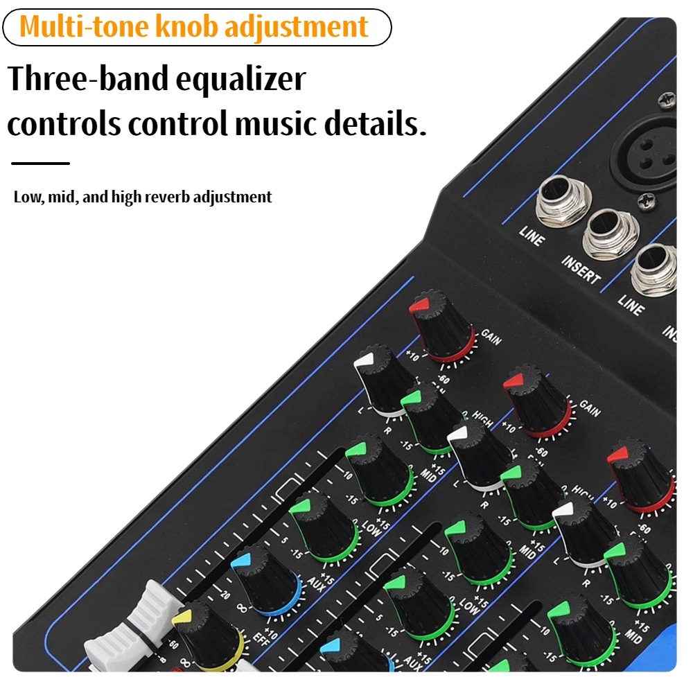 Transfronterizos 2 - 4 - 6 mezcladores profesionales pequeños Bluetooth con efecto de reverberación micrófono K-canción reunión de rendimiento de escenario