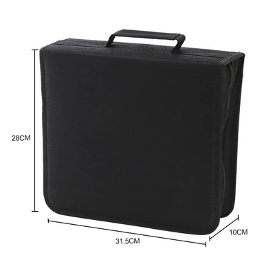 Multimediya və saxlama aksesuarları box, CD case for 40 - 256-pieces-of-black-mercerized-fabric