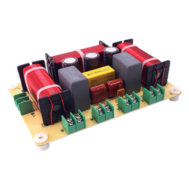 Divisor de frecuencia división de frecuencia de cuatro vías uno alto Escuela Secundaria dos bajo teatro en casa audio Crossover divisor de altavoz