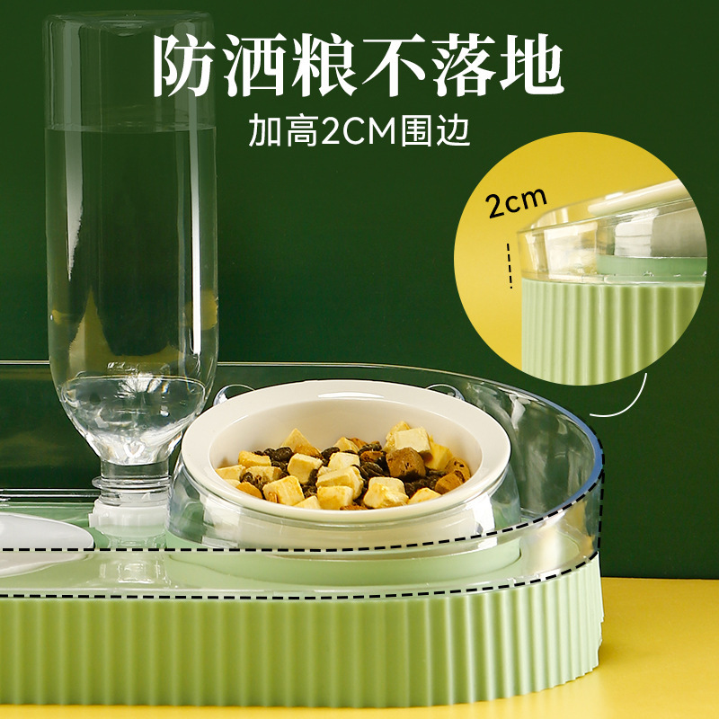 Tazón de plástico para perros Tazón doble Tazón de agua potable automática Tazón para mascotas Tazón para mascotas Tazón para arroz lindo Tazón para gatos Tazón para mascotas al por mayor