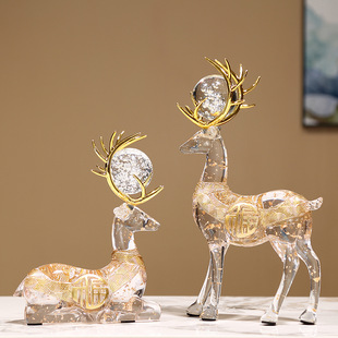 Creative Home Decoration Lucky Deer Ornaments, a Pair of Accessible Luxury High-End Living Room Entrance Wine Cabinet Tv Cabinet Office Decorations