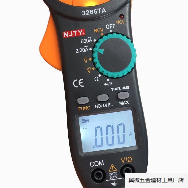 난징 TIANYU 3266A AC 클램프 멀티 미터 디지털 전류계 600A 자동 범위 NVC 클램프 미터.