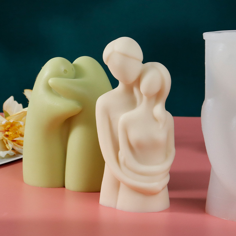New portrait silicone mold DIY creative hug couple hug ghost aromatherapy candle ornaments plaster mold