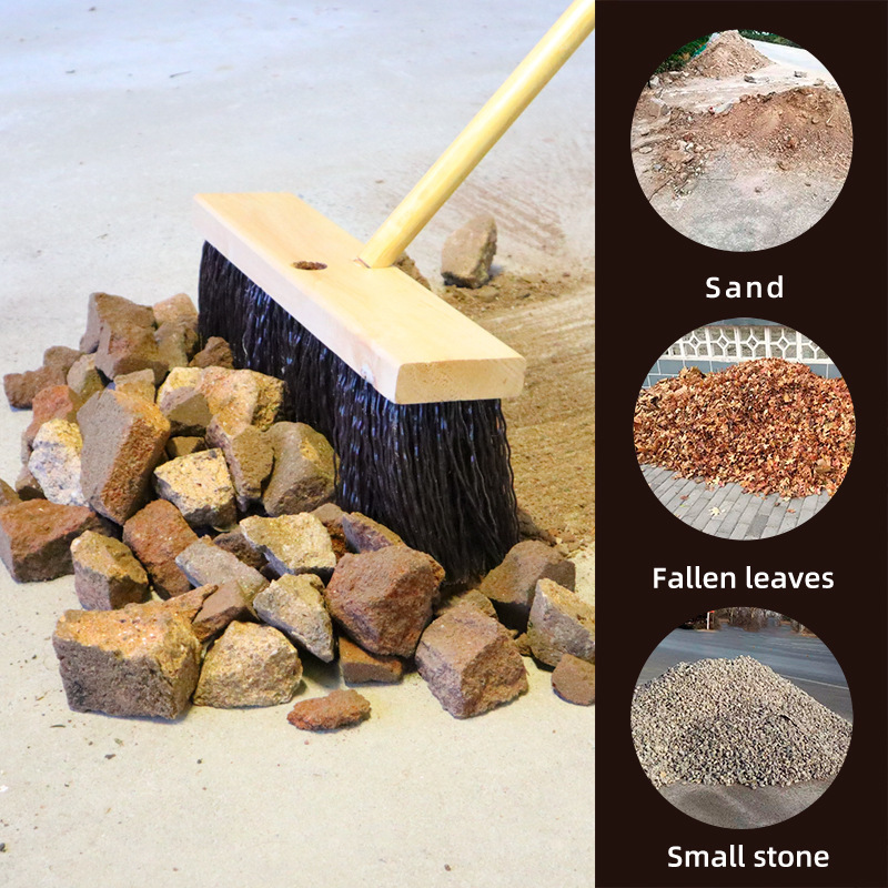 Factory Wholesale Road Cleaning Brush Solid Wood Curved Wire Brush Mexican Deck Brush Household Commercial Storage Plastic Cone Hole