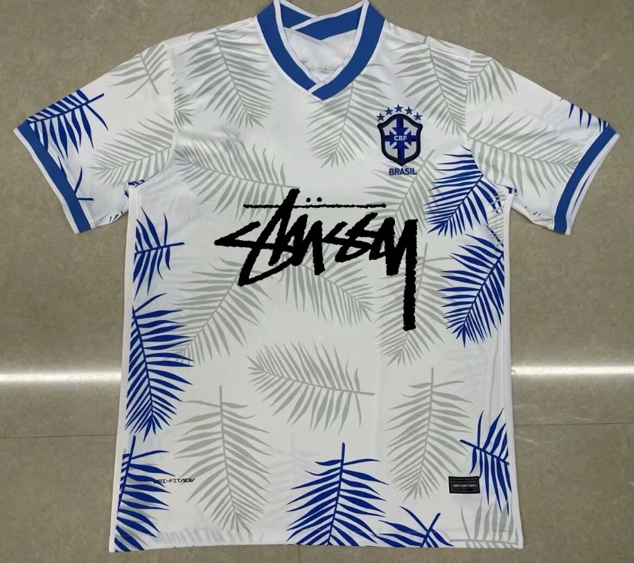 Stussy Jersey Brasil Flamengo Italia Edición conmemorativa Portugal París Francia Uniforme de fútbol