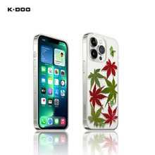 K-DOO適用蘋果13手機殼Scene楓葉滴膠透明手機殼iPhone13promax
