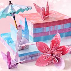Children's handmade origami paper cranes starry sky twelve constellations origami square colored paper kindergarten paper-cutting materials
