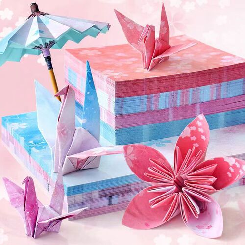 Children's handmade origami paper cranes starry sky twelve constellations origami square colored paper kindergarten paper-cutting materials