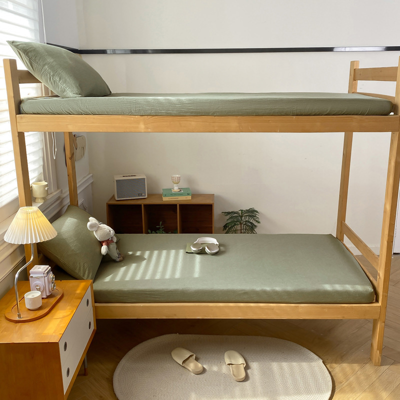 Children's Solid Colour Bed Sheet Three-piece Bedding Set_voghion.com