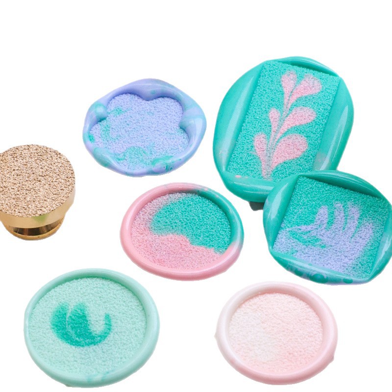Cabeza de sello de cera en blanco, mate, redonda, cuadrada, de cobre con forma irregular, sello decorativo en blanco con flores secas para sobres.