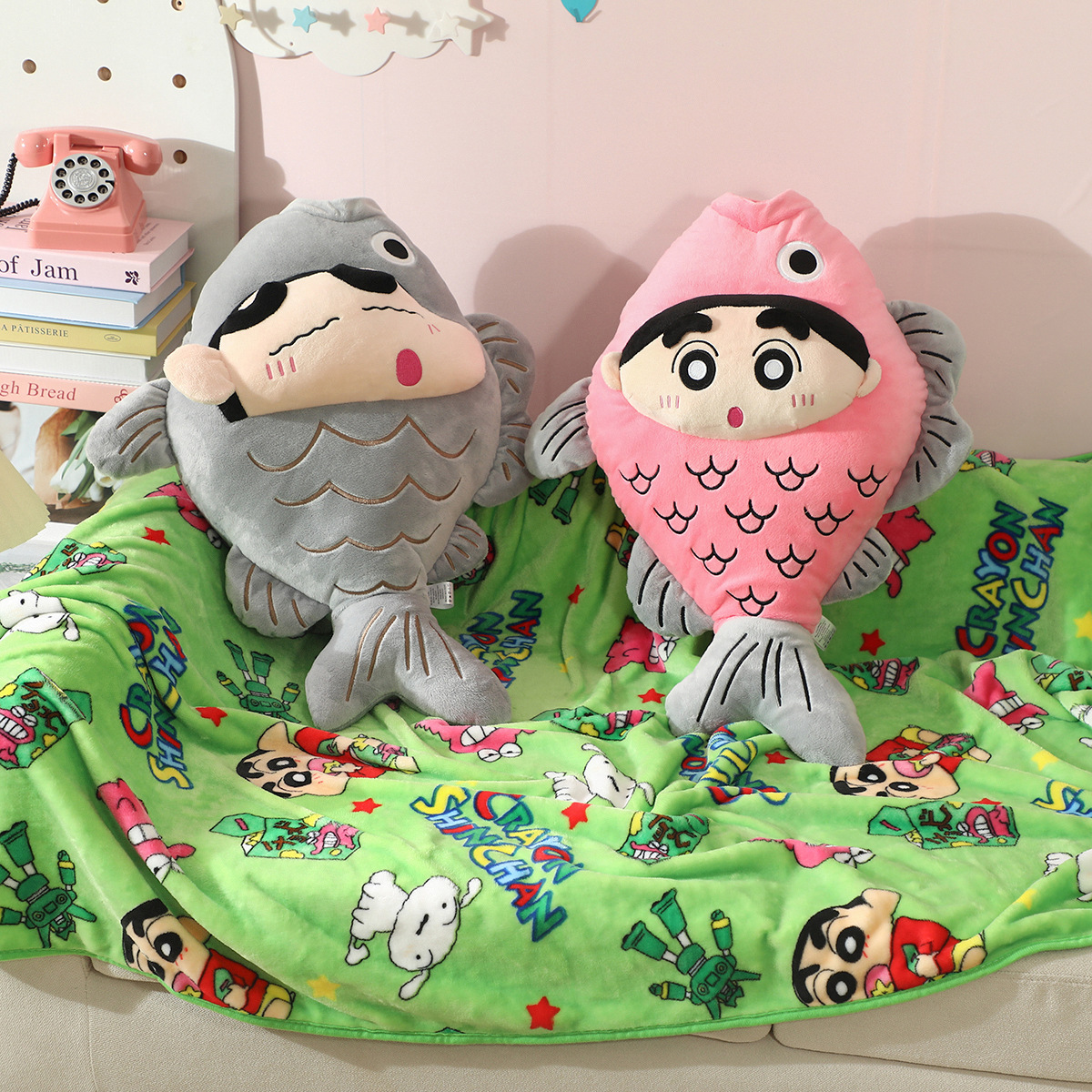 만화 베개 담요 인형 낮잠 담요 소파 두꺼운 담요 에어컨 담요 휴대용 여행 담요 자동차 담요