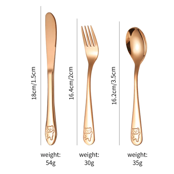 Golden set, with little bears, pink gold