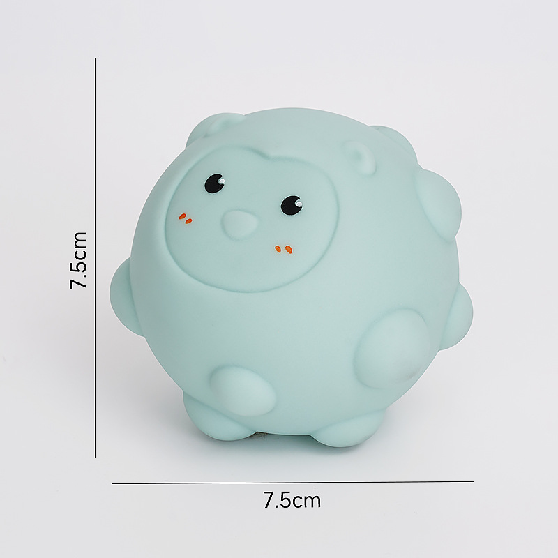 Bebé de venta caliente pegamento de pegamento de mano agarrar juguetes de pelota para niños agua de baño animal pegamento suave pellizco pellizco le baño de bebés rociador