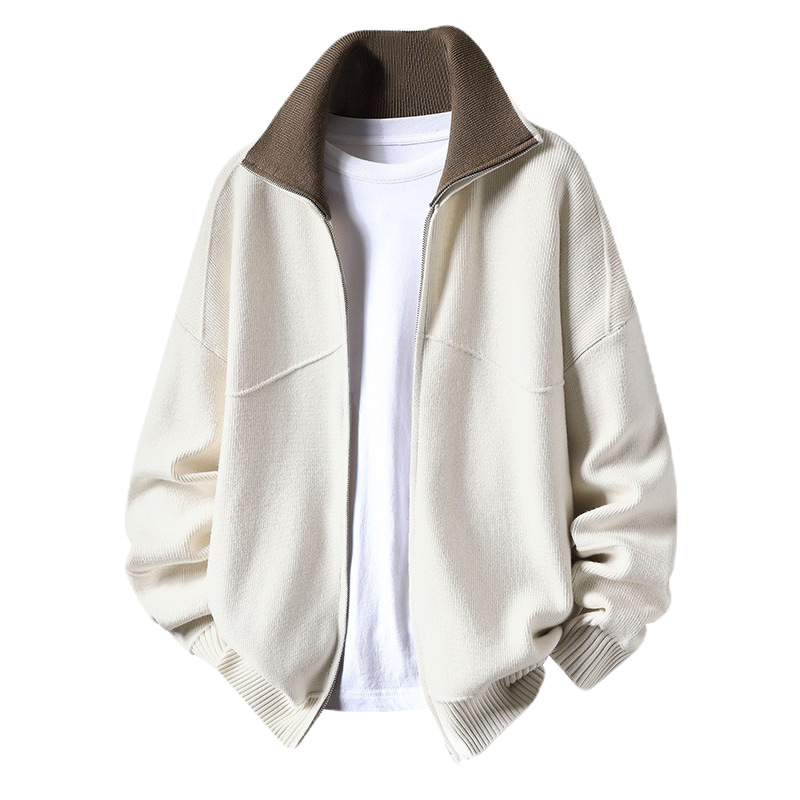 Explosiones transfronterizas europeas camisas de punto de tamaño grande suéter hombre polo camisa con la solapa cardigan chaqueta de negocios fábrica de tendencia mayorista