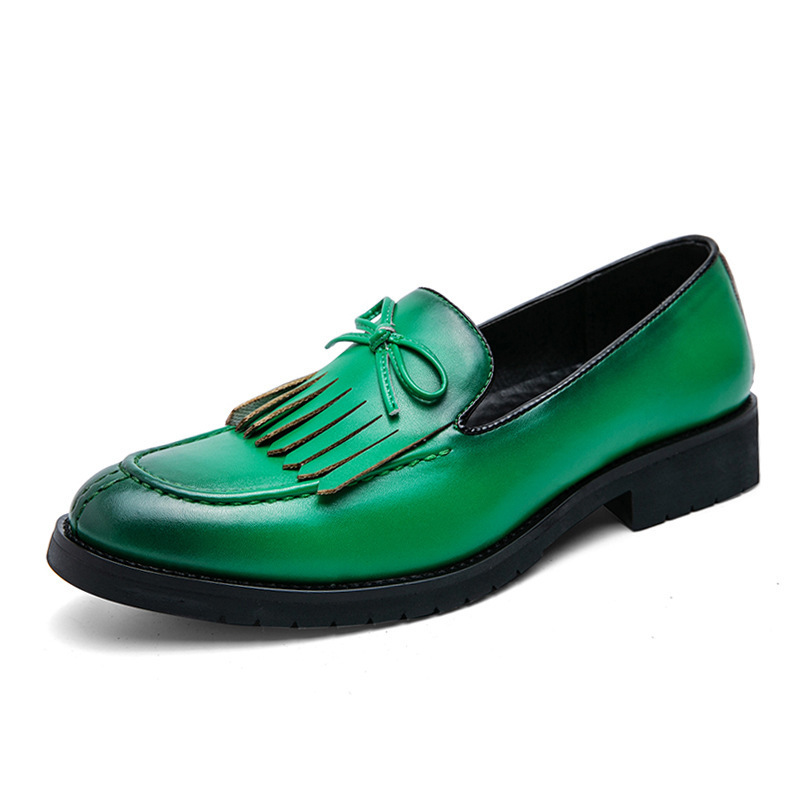 Europa y América de moda zapatos de vestir de tamaño grande transfronterizos personales para hombres zapatos de negocios zapatos de cuero de color sólido británicos zapatos Lefour para hombres image 8