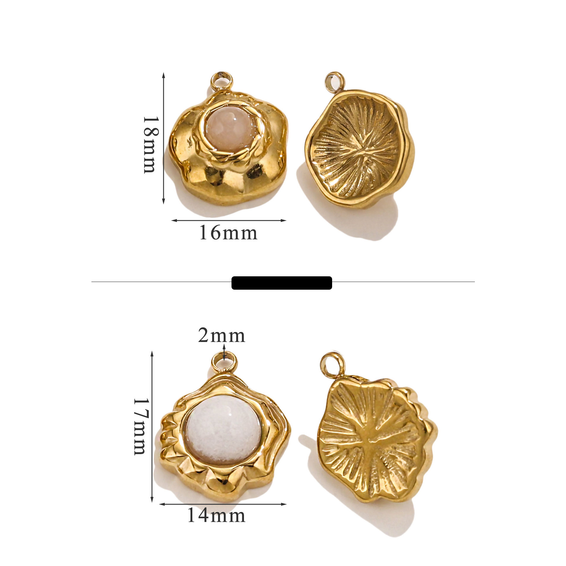 Europa y los Estados Unidos retro colgante geométrica de acero de aluminio joyería collar pendientes nicho accesorios de joyería DIY acero inoxidable piedra natural