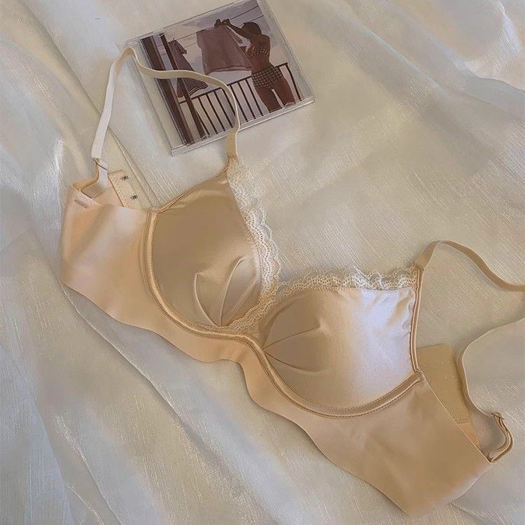 New Sexy Soft Support Lace Collar Satin Skin-Friendly Underwear Women's Small Chest Push-up Large No-Rings Comfortable Bra New Sexy Soft Support Lace Collar Satin Skin-Friendly Underwear Women's Small Chest Push-up Large No-Rings Comfortable Bra