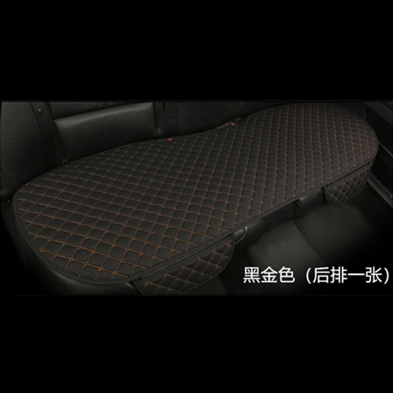 Linen Universal, Universal Seat cushion, seat cover - square-linen-black-gold-one-rear-row-standard