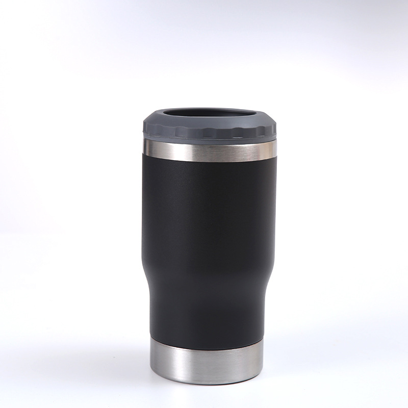 Transfronterizo 14oz al aire libre portátil tanque de frío de doble capa de pulverización de vacío taza de aislamiento de plástico creativo auto-construido abridor de botellas de vidrio de cerveza