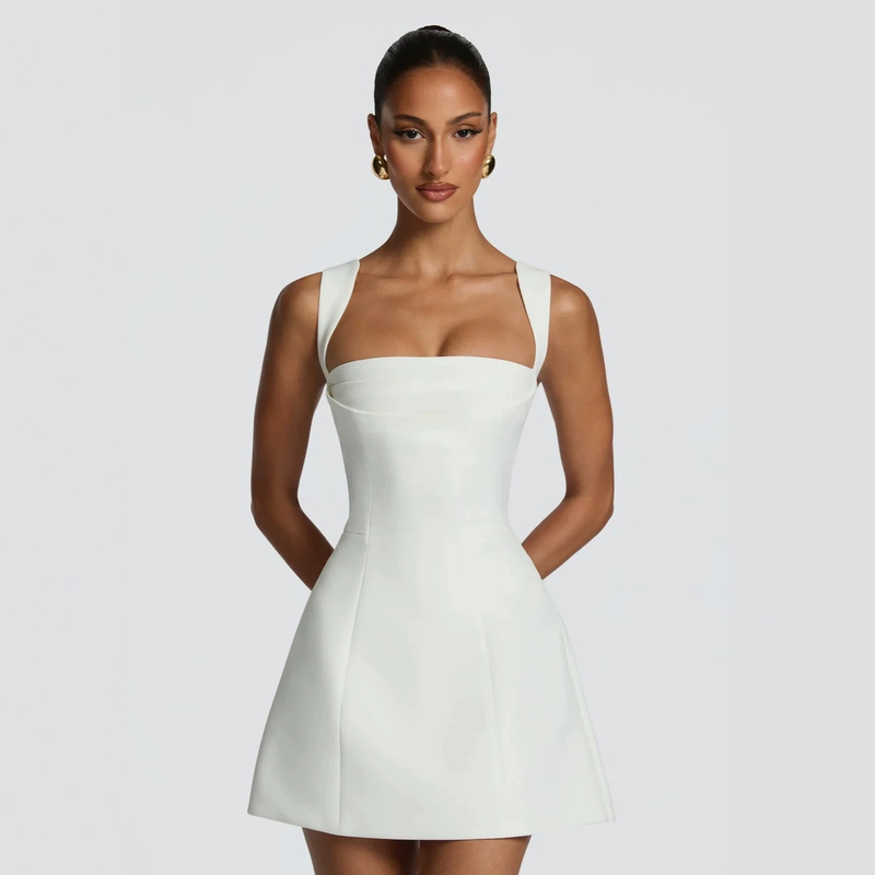 Cross-Border Foreign Trade 2026 New European and American Style French Pure Desire Style Sexy Strapless Tie-Waist Mini Dress Cross-Border Foreign Trade 2026 New European and American Style French Pure Desire Style Sexy Strapless Tie-Waist Mini Dress