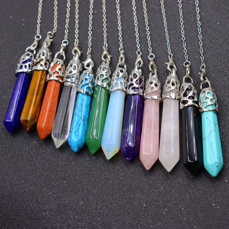 1 Piece Quantity Daily Occasion 1 Piece Alloy Natural Stone Hexagon Prism Ethnic Style