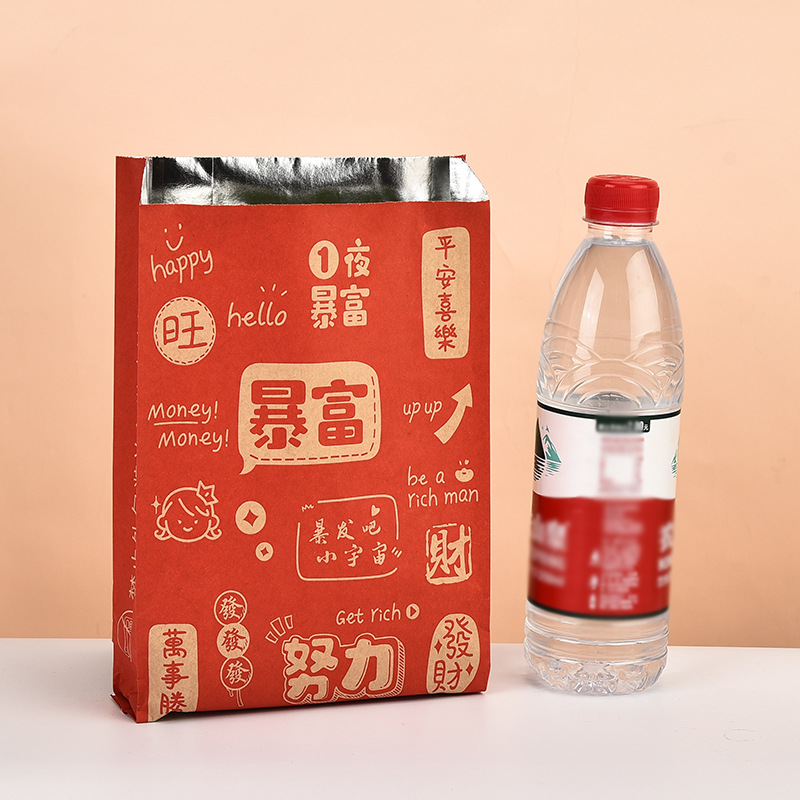 Bolsa de embalaje de barbacoa aislante bolsa de papel de estaño personalizada kebabs para llevar un solo uso chapa frita chapa de chapa