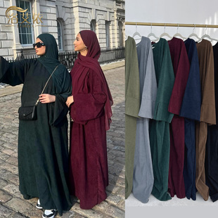 2023Loriya Aliexpress Amazon Middle East Dubai Turkish Autumn and Winter Daily Dress Robe Lr688