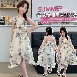 连衣裙波西米亚夏季印花暗花纹女童