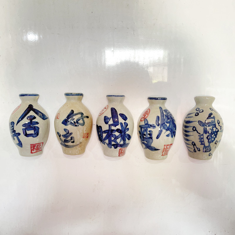 セラミック冷蔵庫マグネット中国風ハーフ花瓶マグネット家の装飾ギフトセラミックギフト立体冷蔵庫マグネット|undefined