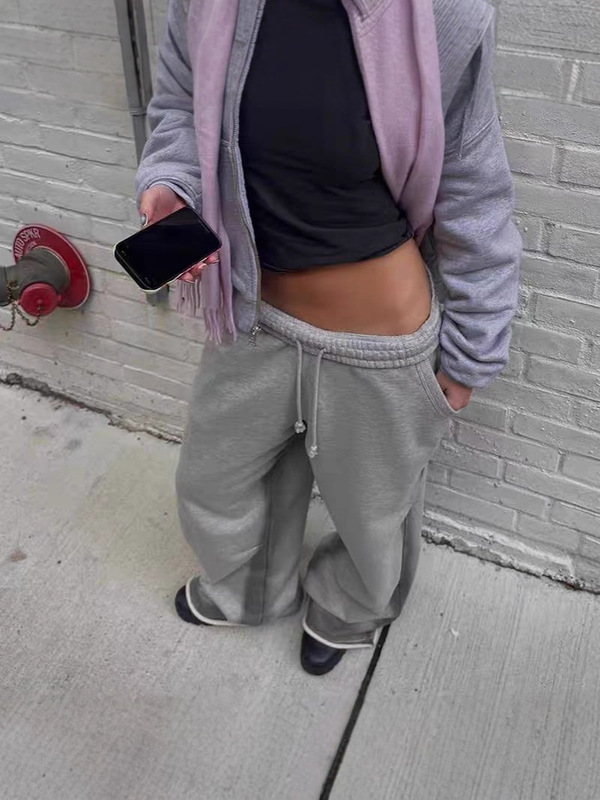 Jaded London夏季新款欧美脏脏喷绘宽松阔腿休闲卫裤男女同款|undefined