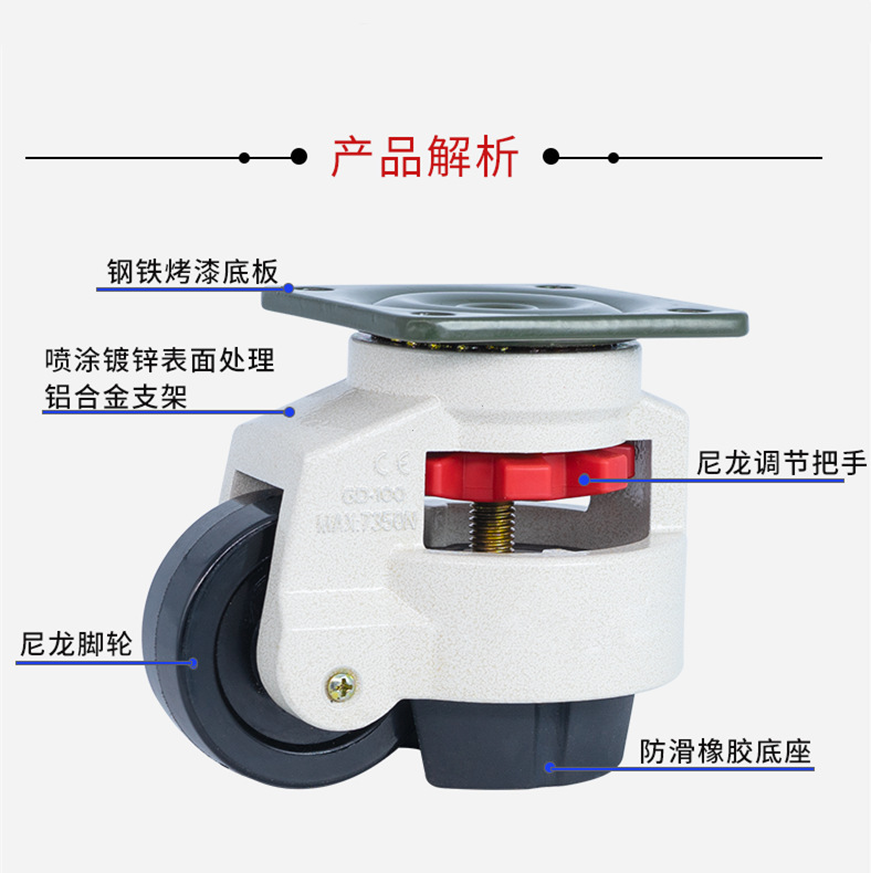 Fuma ホイール GD-40/60/80/100/120/150 水平調整ホイールサポートタイプ機械機器キャスター|undefined