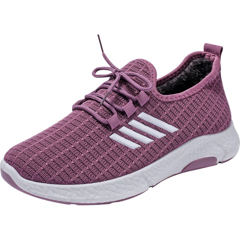 Zapatos acolchados de algodón para mujer 2022 Otoño e Invierno nuevos zapatos para caminar de mediana edad y ancianos con forro polar zapatos deportivos para mujer zapatos de Madre al por mayor