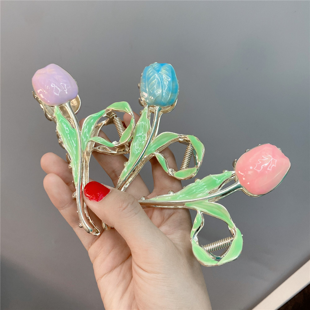 Fashion Elegant Tulip Flowers Metal Clip Hair Accessories For Women display picture 6