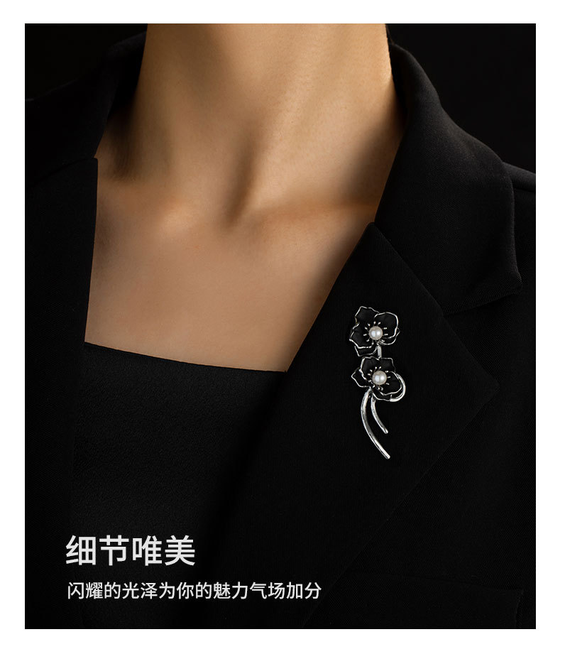 现货复古高级感花朵胸针女电镀真金环保高档别针新款轻