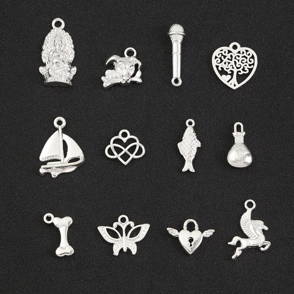 新款古银色DIY饰品配件 手链项链手饰合金材料配饰 时尚简约挂坠