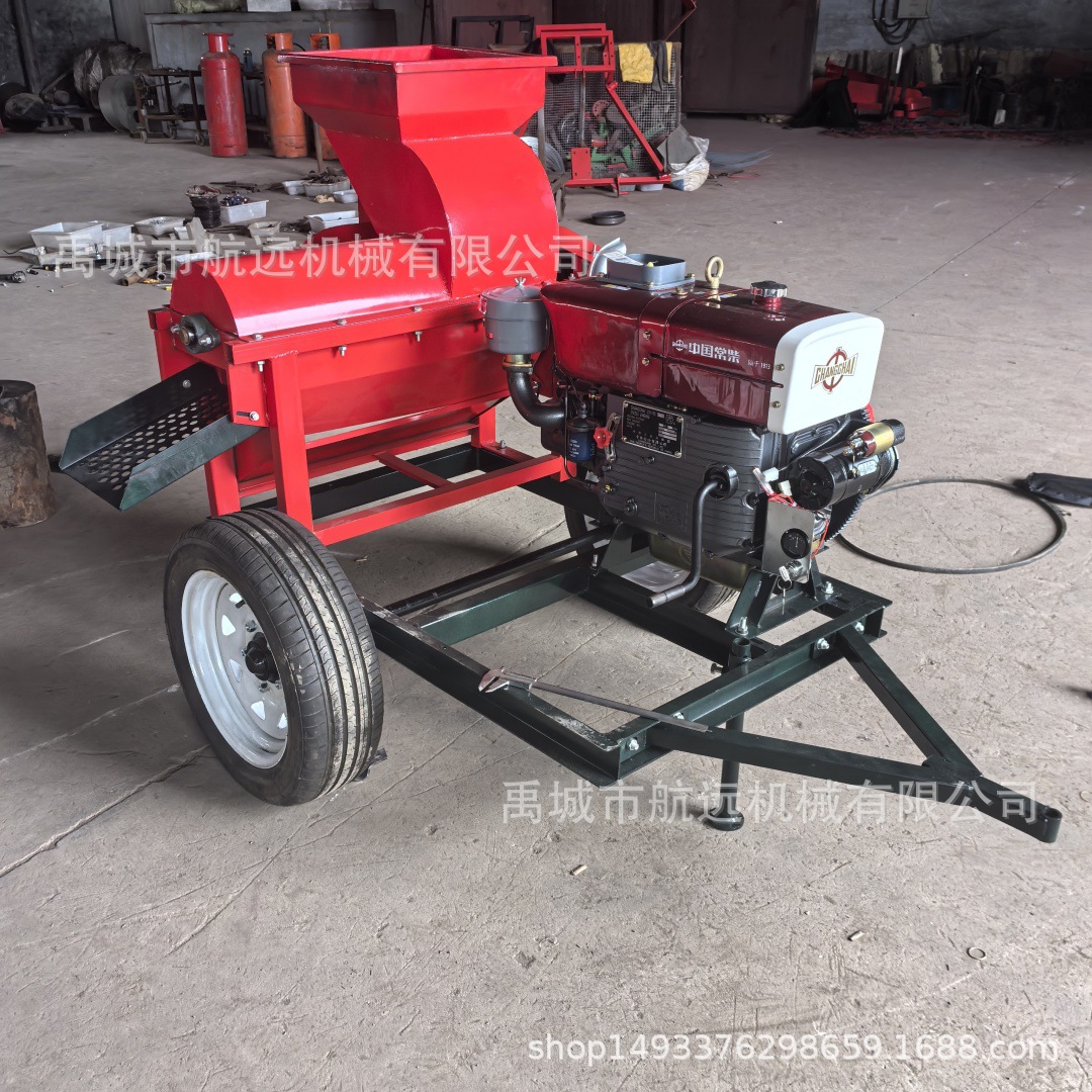 拖拉机悬挂式传动轴驱动的玉米脱粒机  拖拉式带柴油动力的脱粒机