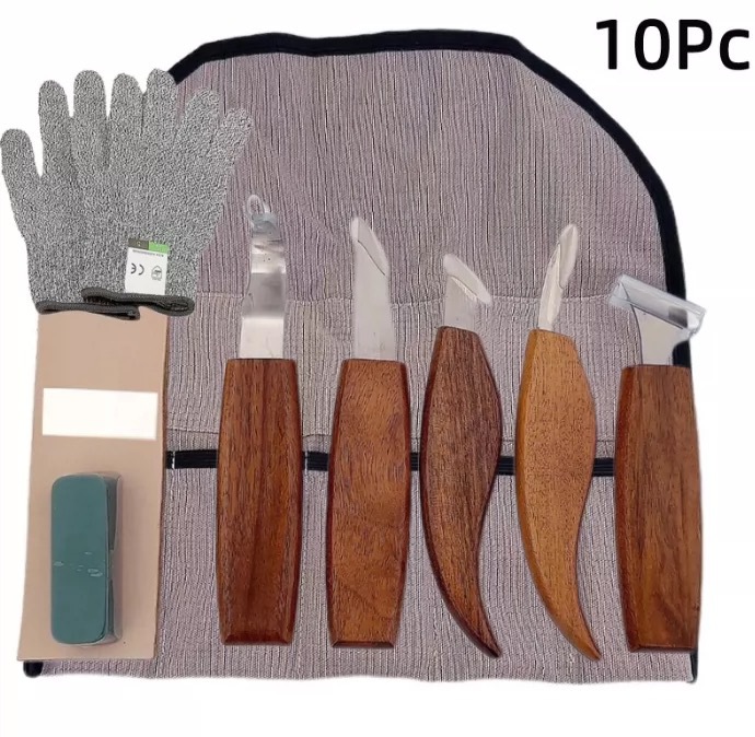 Suministro directo de fábrica DIY herramientas de carpintería manual cuchillo de talla de madera cuchara Placa de excavación cuchillo curvo corte cuchillo de madera cuchillo de corte raspado cuchillo de madera