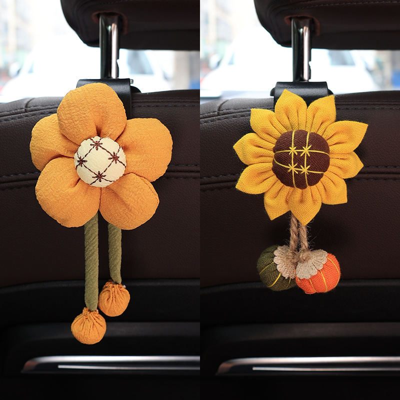 Gancho para automóvil, respaldo del asiento, filas delanteras y traseras, flores lindas, almacenamiento multifunción para automóvil, respaldo, gancho pequeño, suministros para automóvil
