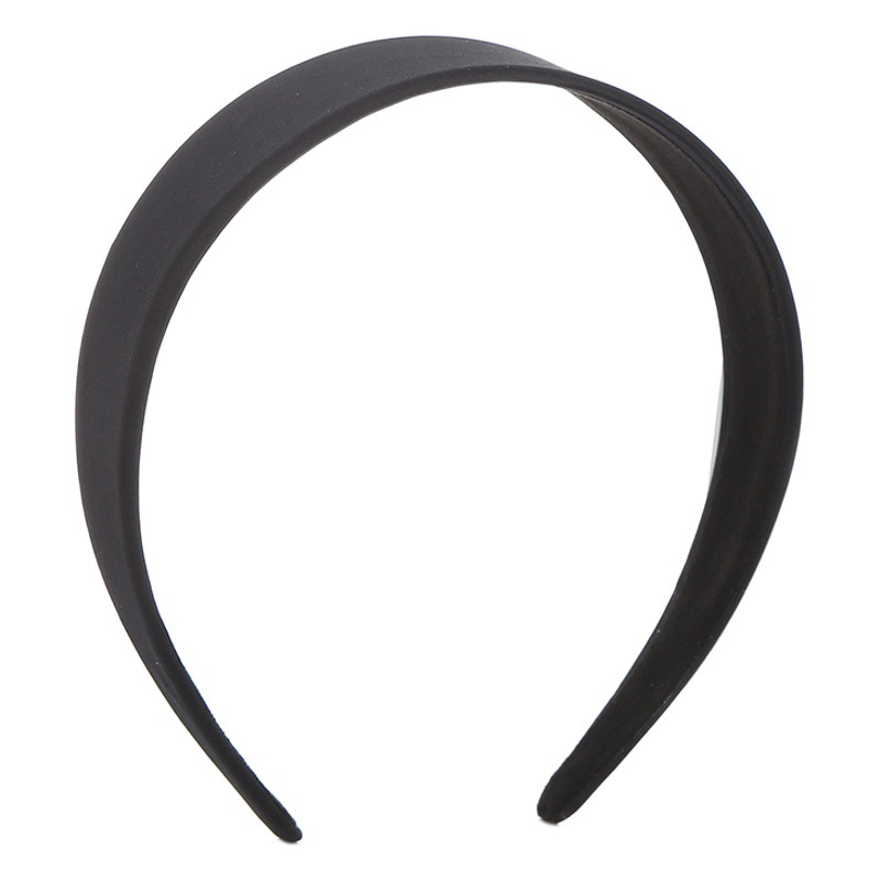 in stock black satin DIY headband accessories solid color handmade non-slip headband children women's all-inclusive hair accessories material