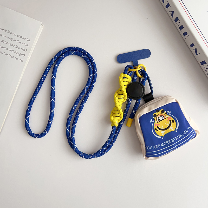 Cíclope blanco y azul + gran cuerda larga de mina azul y blanca + tarjeta t azul oscuro + botón d negro