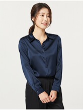 重磅真丝女式衬衫女装2024新款长袖上衣通勤纯色桑蚕丝衬衣职业装