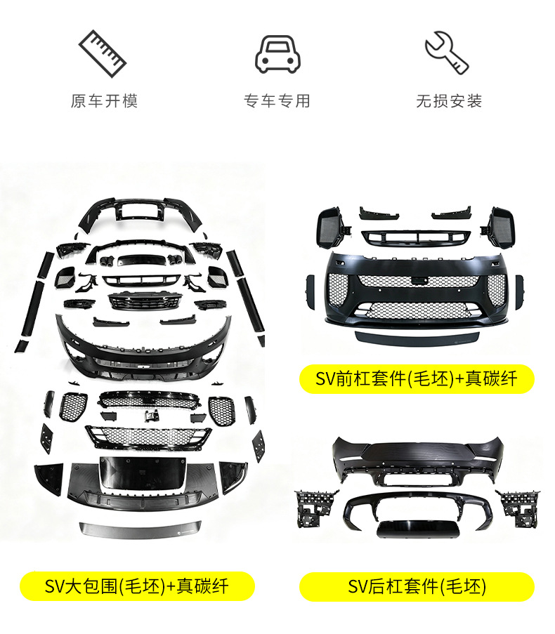 Suitable for 2023-2026 Land Rover New Range Rover Sport upgraded SV body kit, front bumper, rear bumper, side skirts, tail